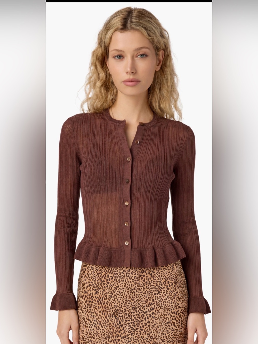CAMI NYC Nesrine Knit Cardigan Truffle - Size S - NWT